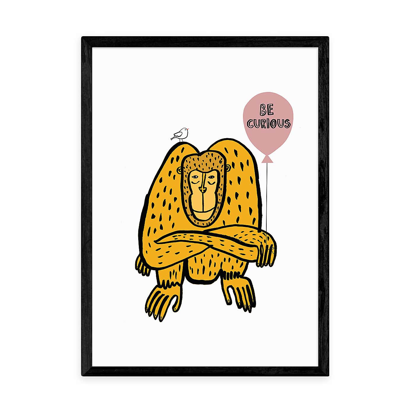 East End Prints Be Curious Monkey Print