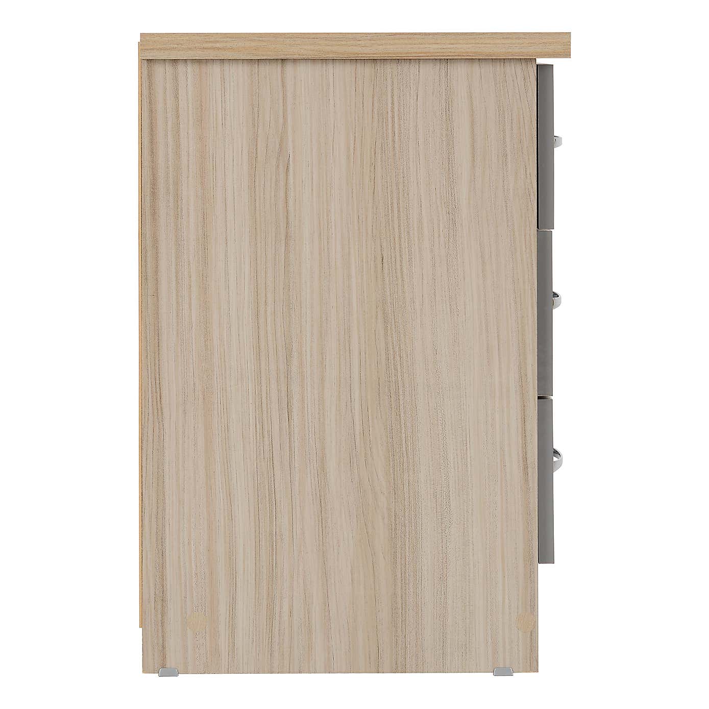 Nevada 3 Drawer Bedside Table