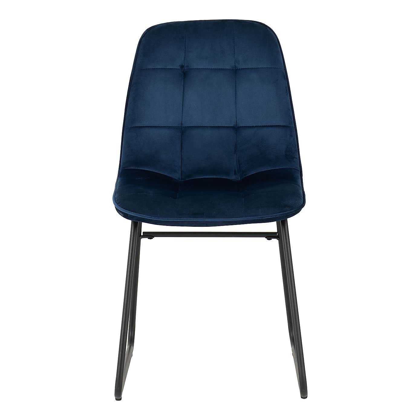 Athens Round Concrete Effect Dining Table with 4 Lukas Blue Dining Chairs