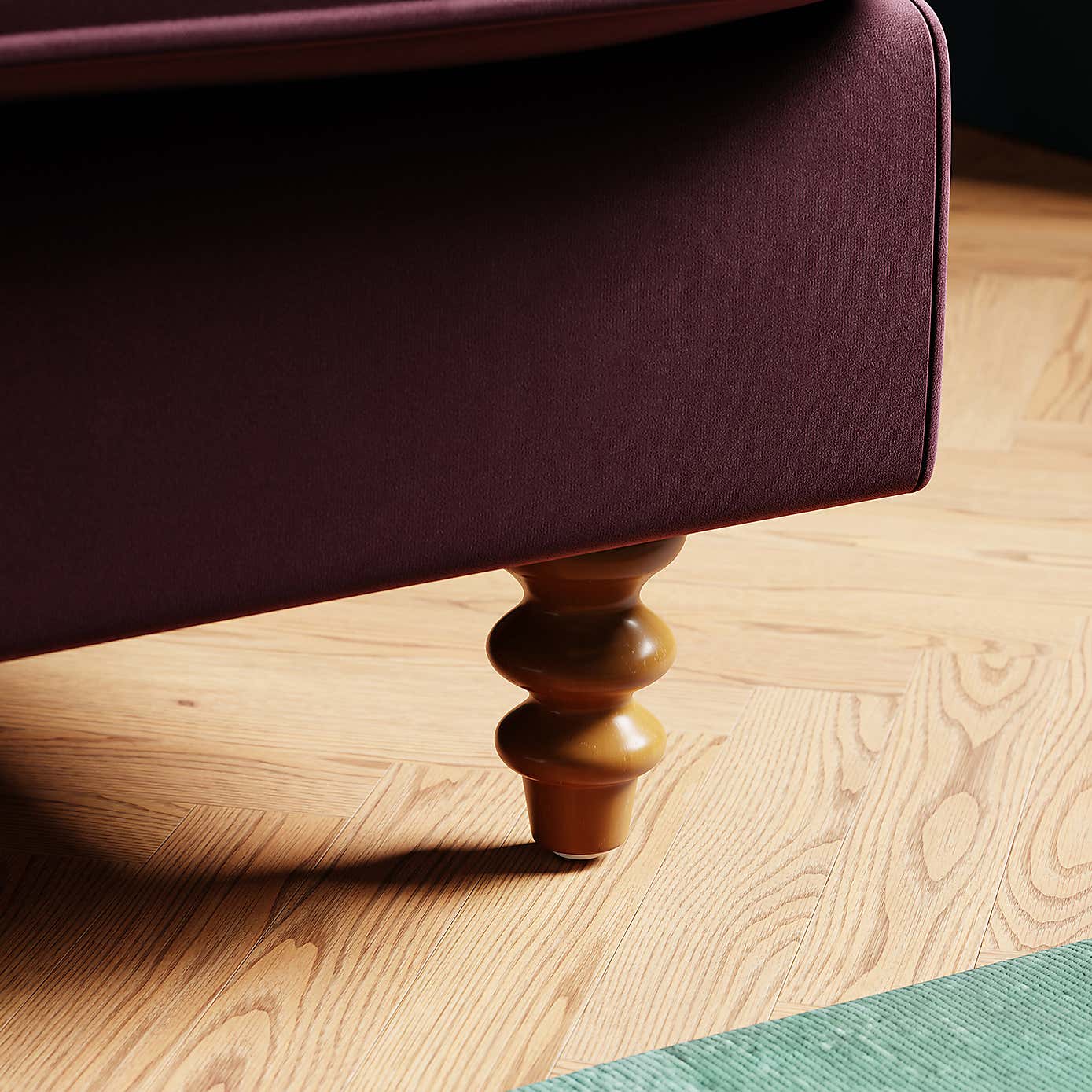 Beatrice Velvet Buttoned 3 Seater Double Sofa Bed