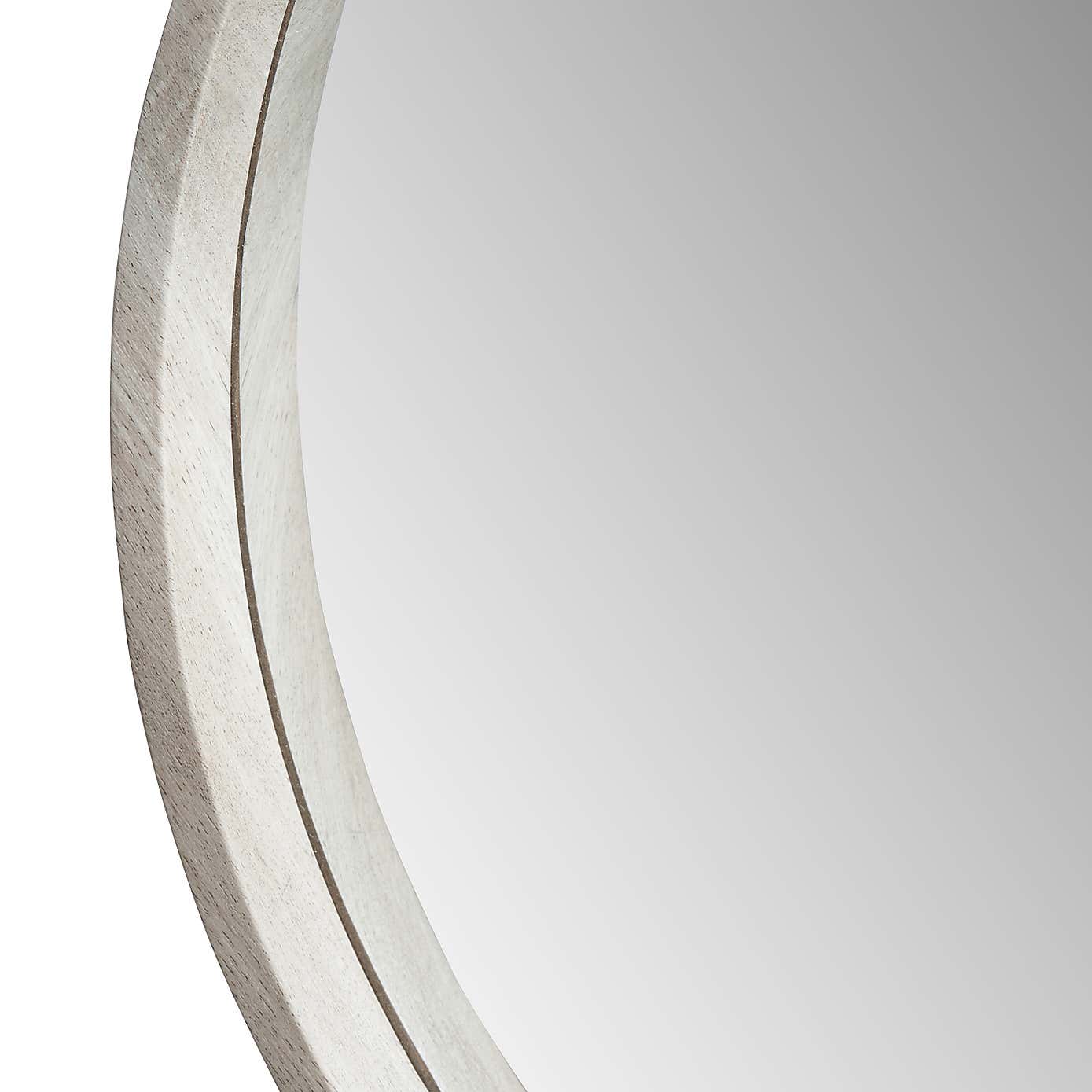 Wood Round Mirror
