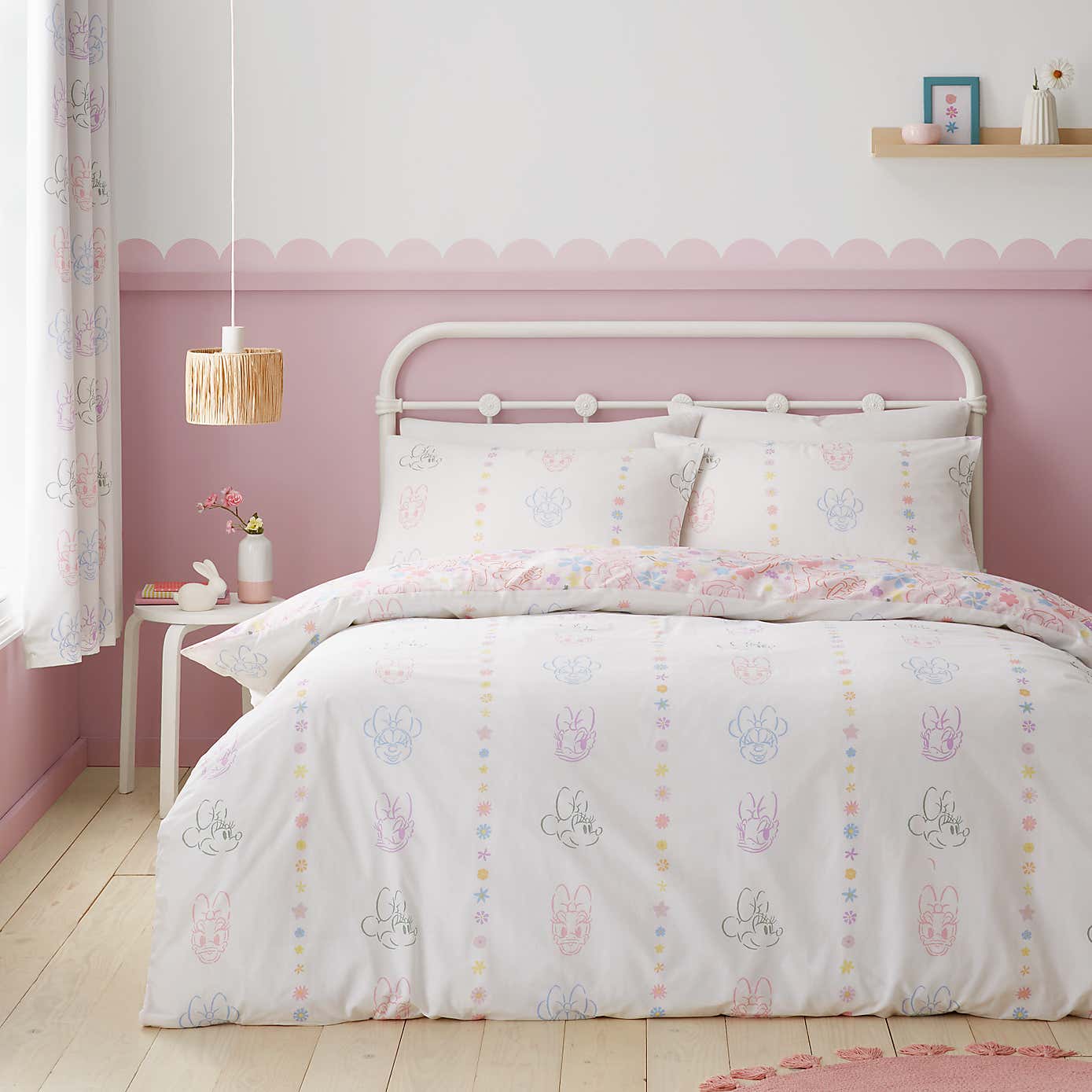 Disney Minnie Mouse & Daisy Duck 100% Cotton Duvet Cover and Pillowcase Set