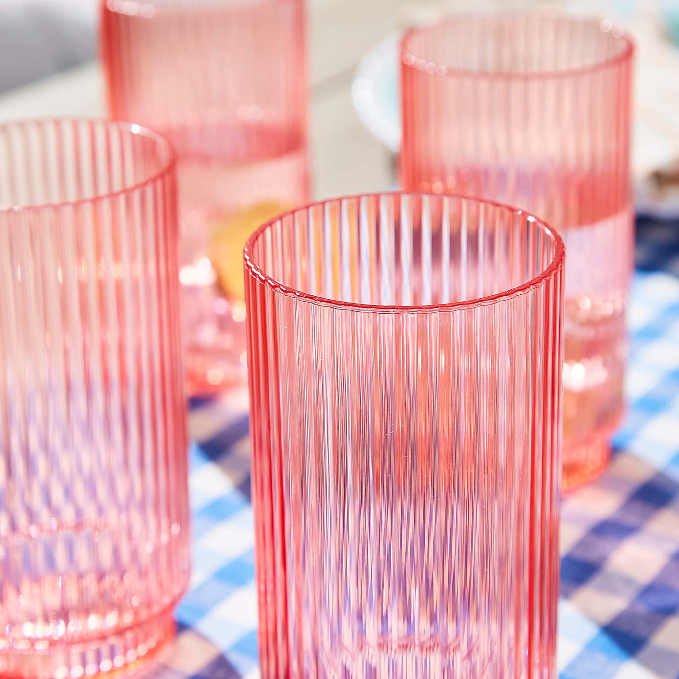 Ribbed Acrylic Tumbler Glass