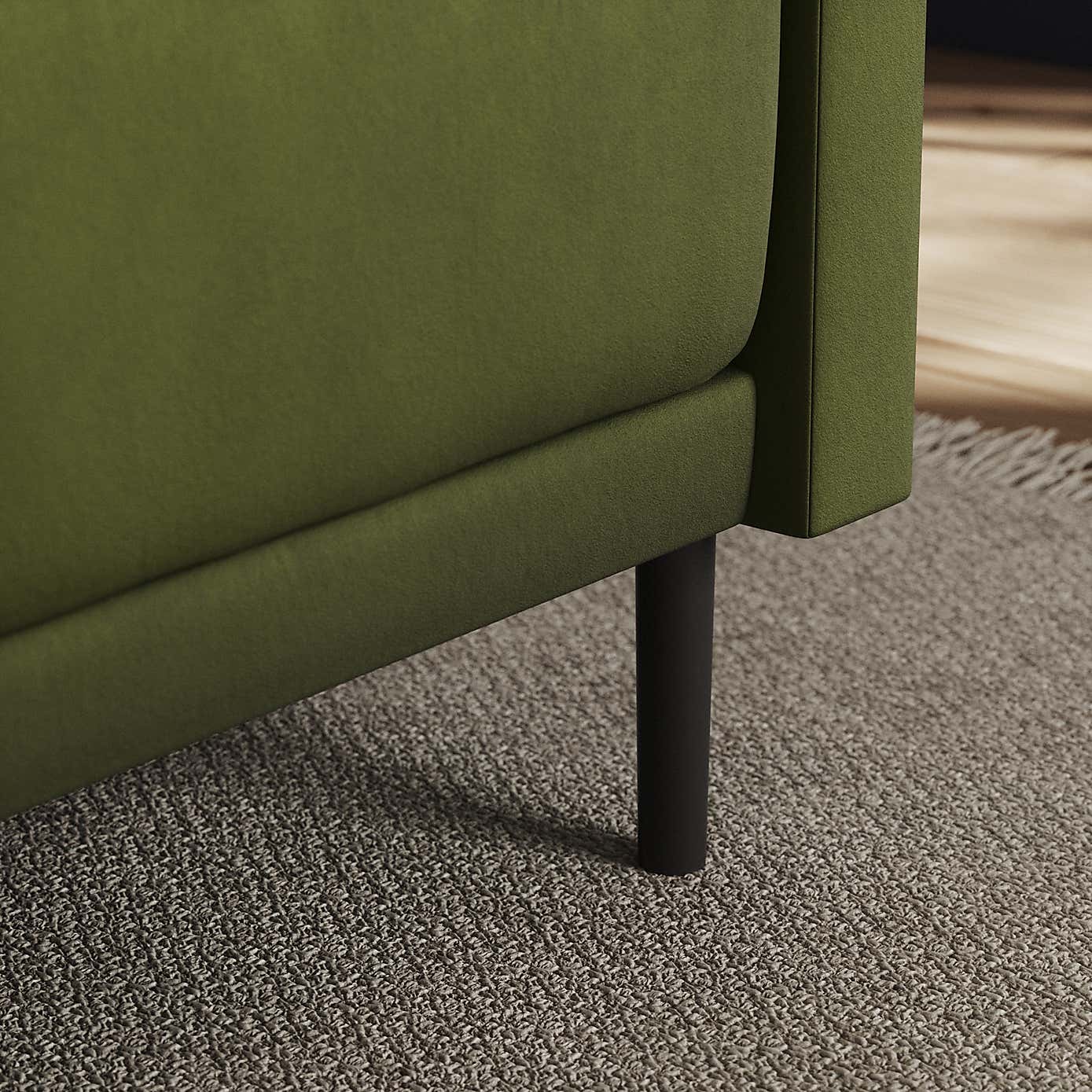 Mae Corner Dining Bench, Matte Plush Velvet