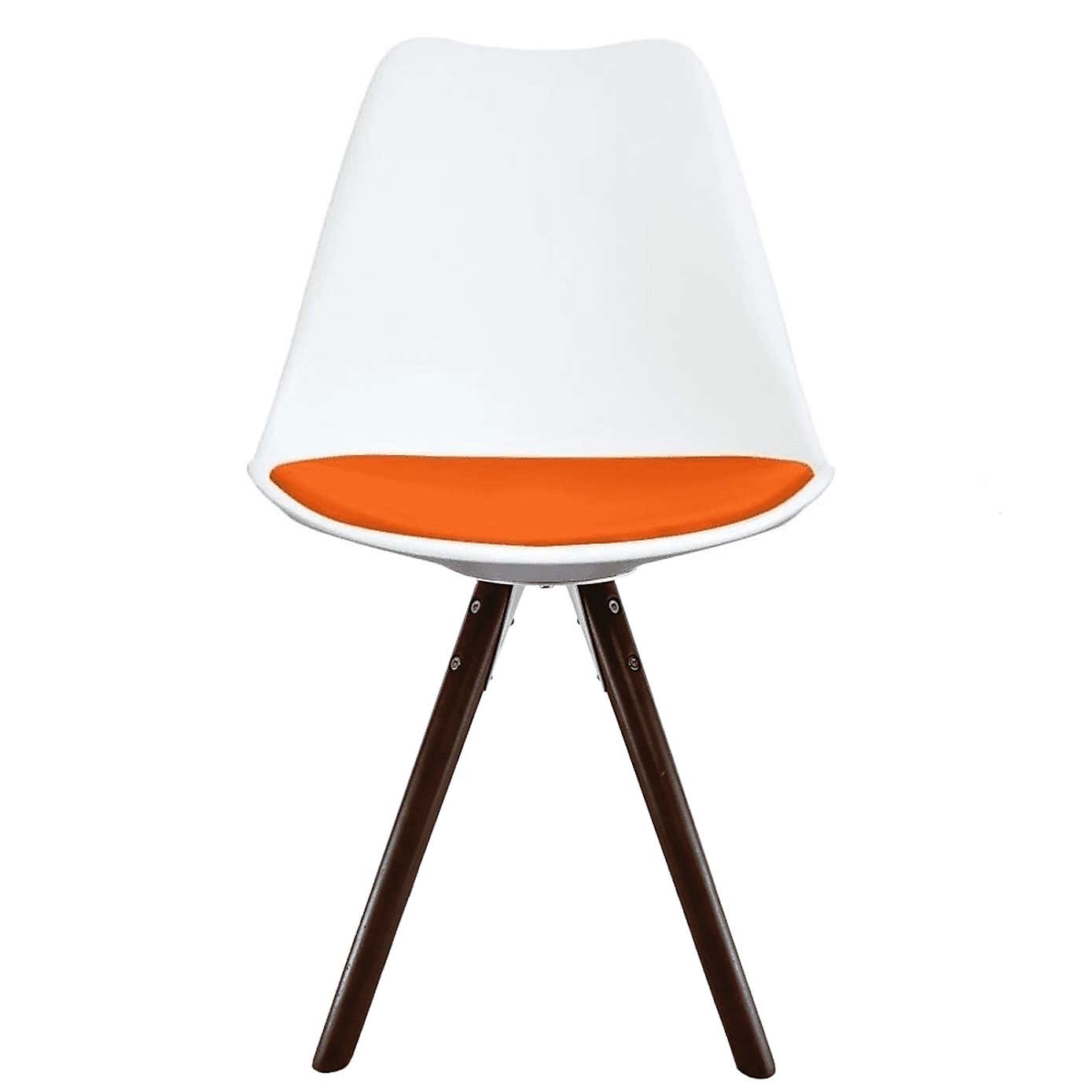 Fusion Living Soho White Plastic Dining Chair with Pyramid Legs