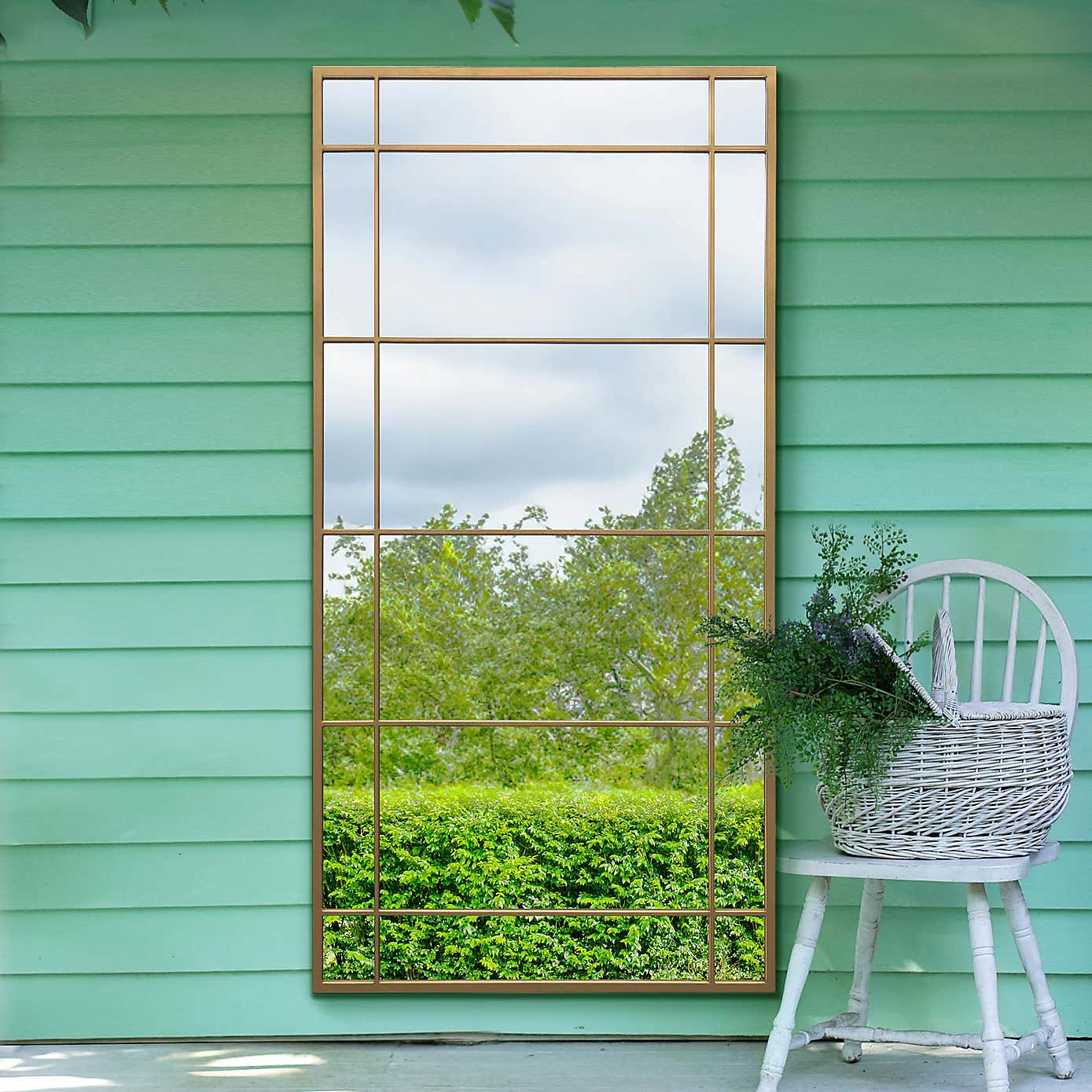 The Tabula Window Leaner Wall Outdoor Garden Mirror