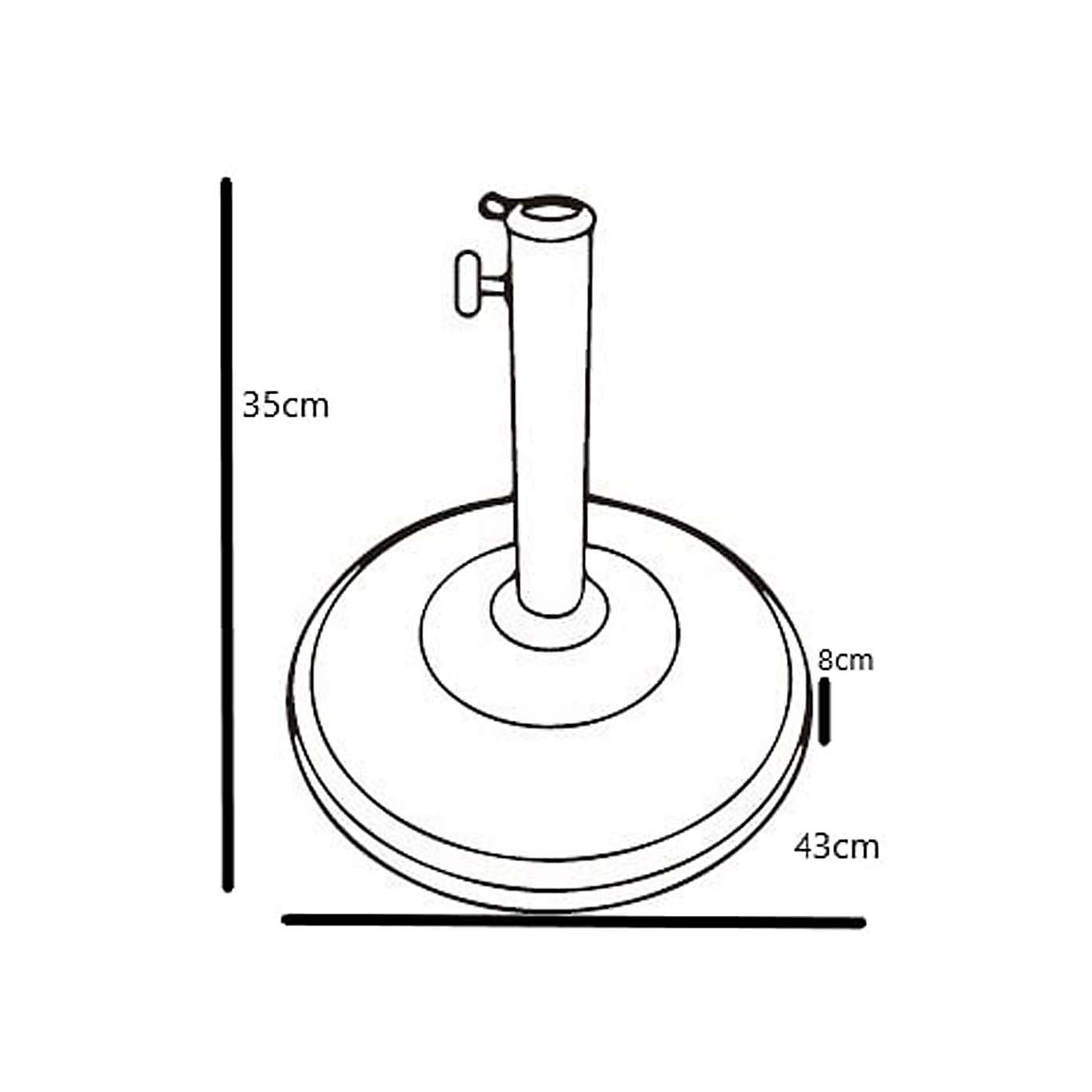 Black Concrete Parasol Base