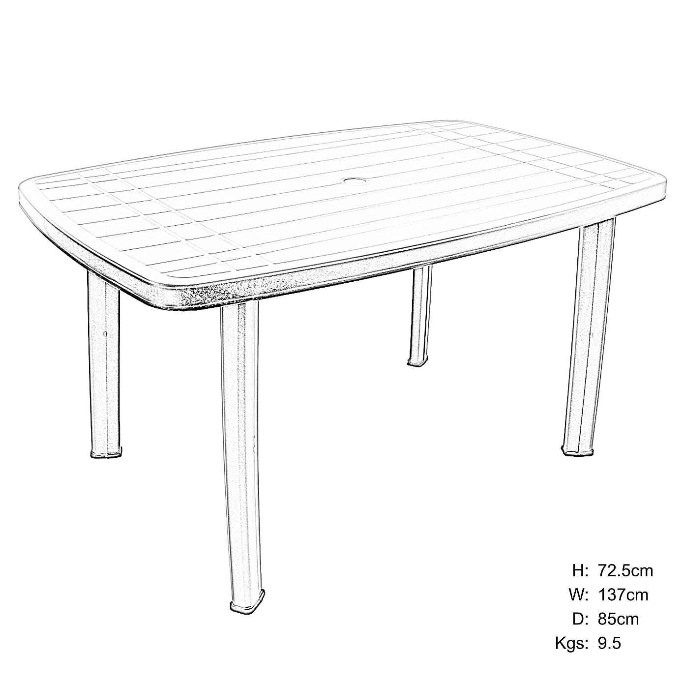 Trabella Aurora Rectangular Patio Table with 4 Bonnie Chairs