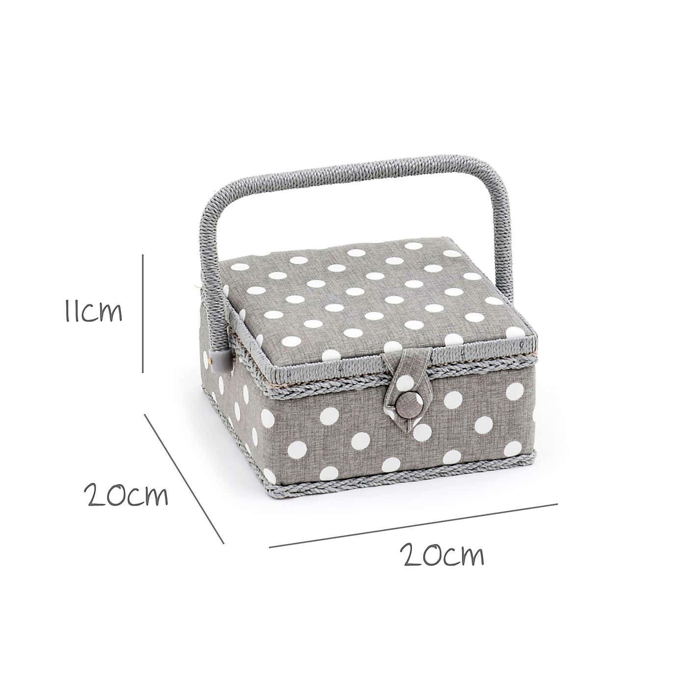Grey Polka Dot Small Sewing Box