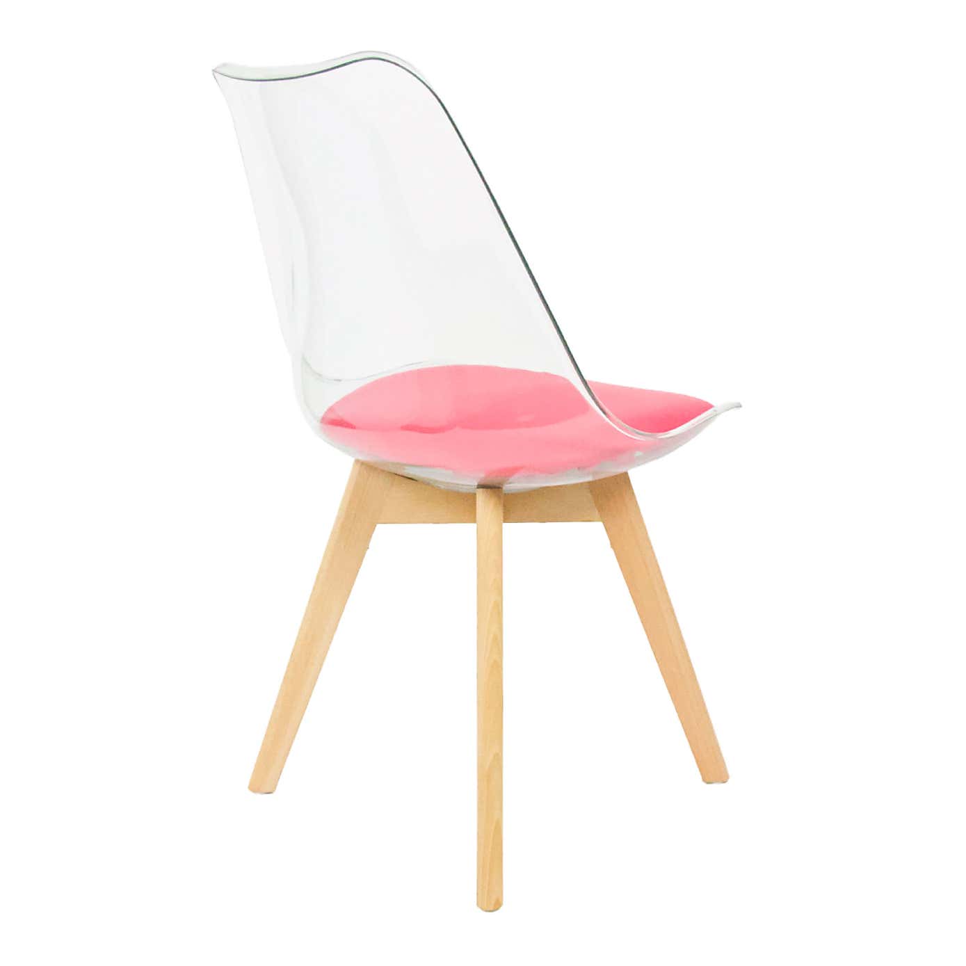 Fusion Living Soho Clear Plastic Dining Chair with Squared Legs