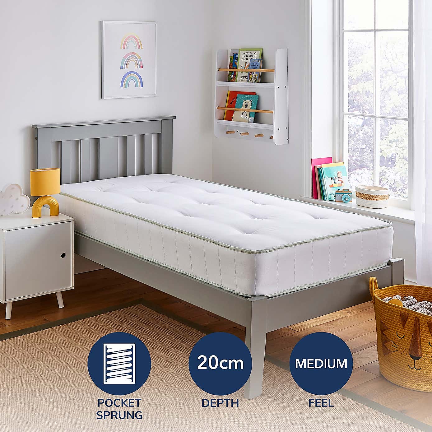 Fogarty Kids 1000 Pocket Spring Single Wool Mattress