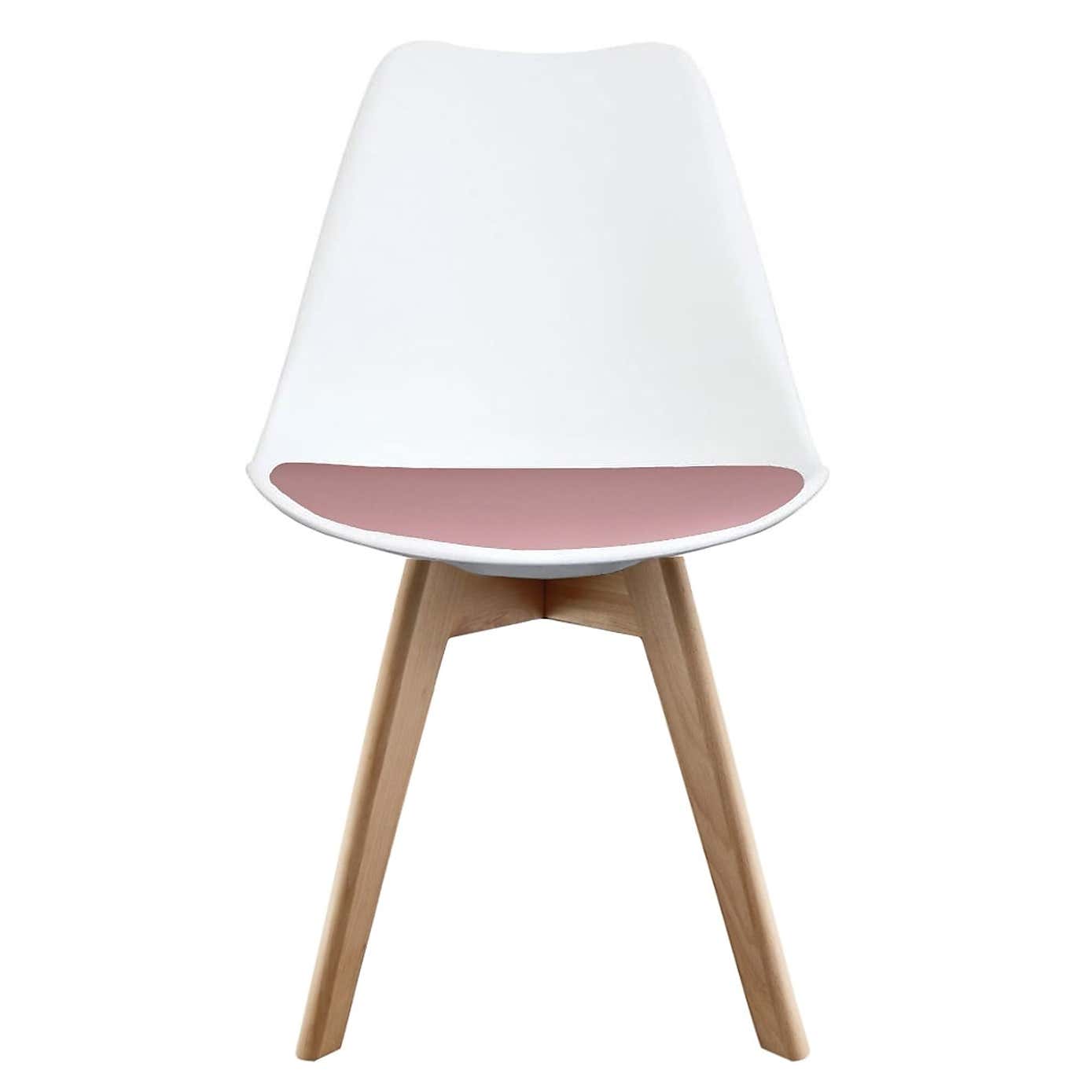 Fusion Living Soho White Plastic Dining Chair with Squared Legs