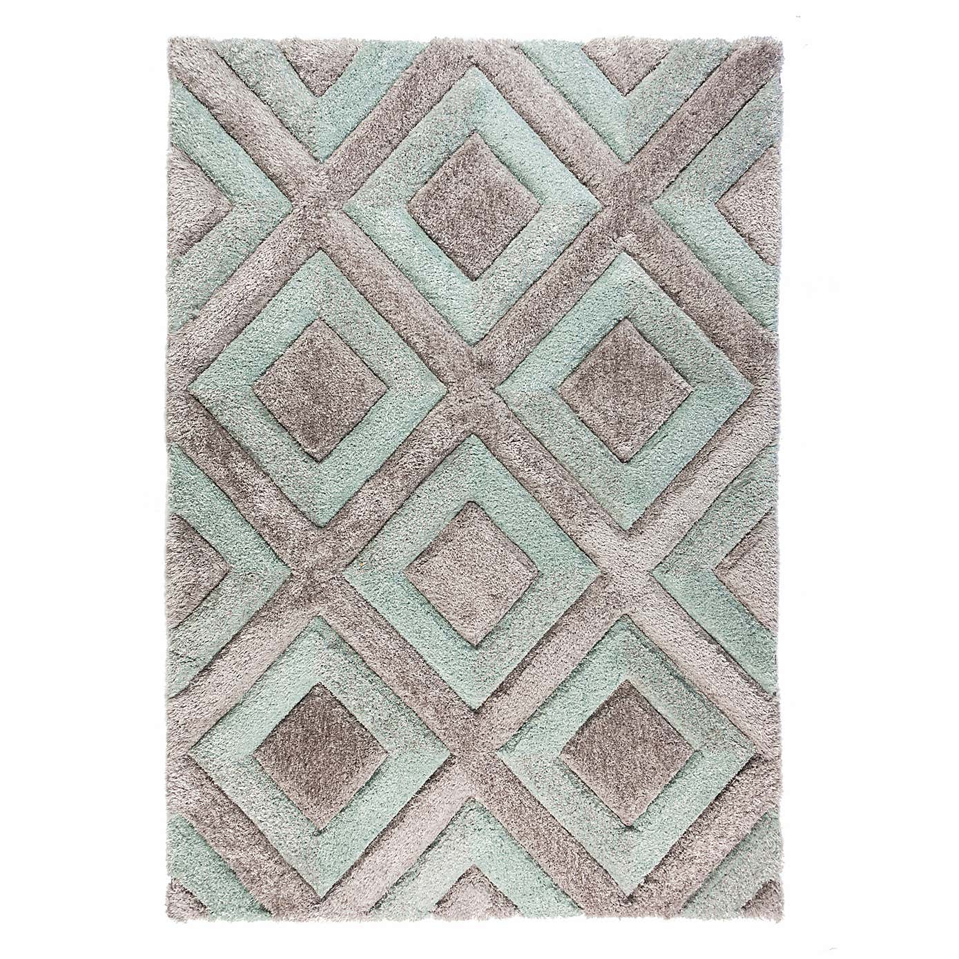 Velvet 3D Geometric Diamonds Rug