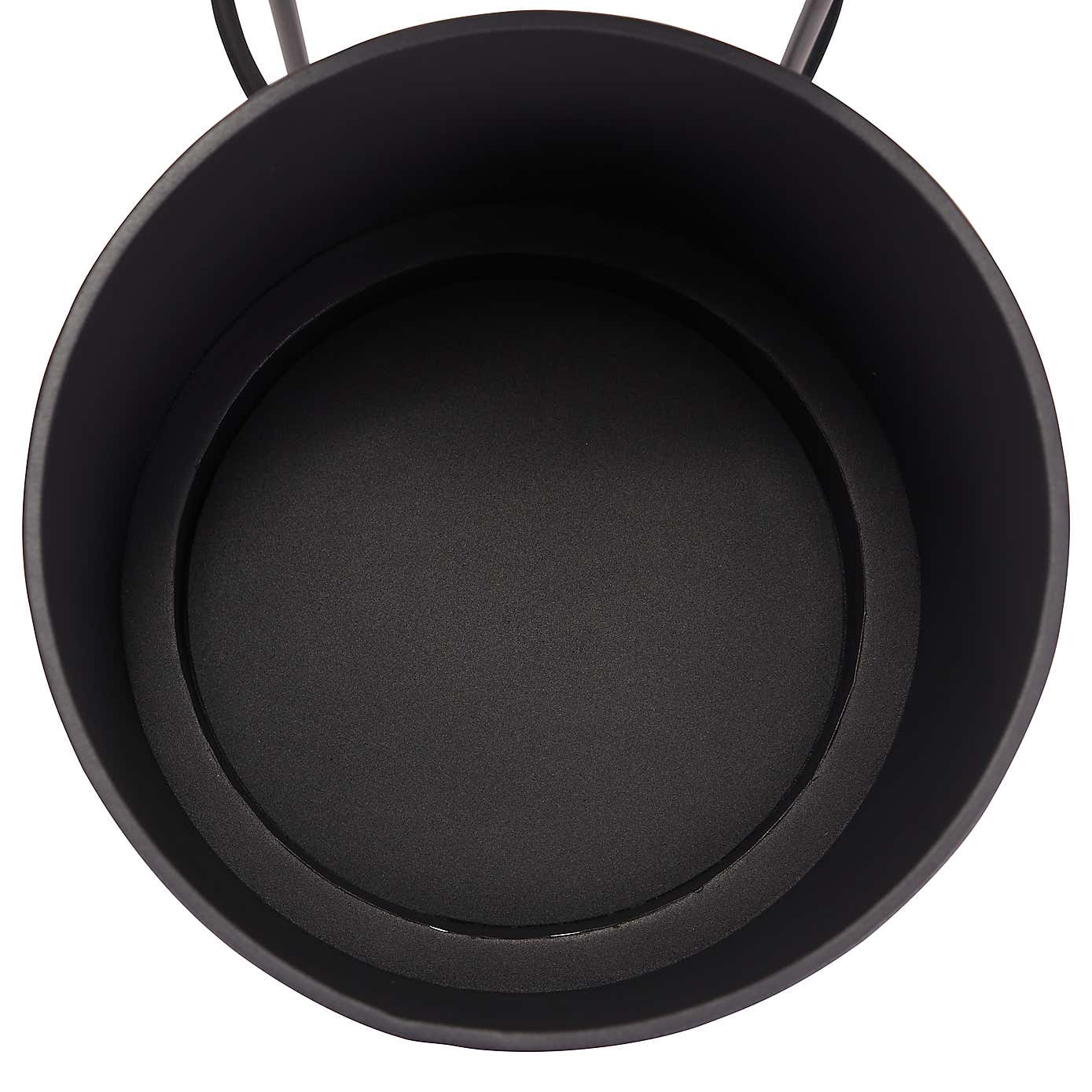 Set of 2 Round Graphite Metal Plant Stands