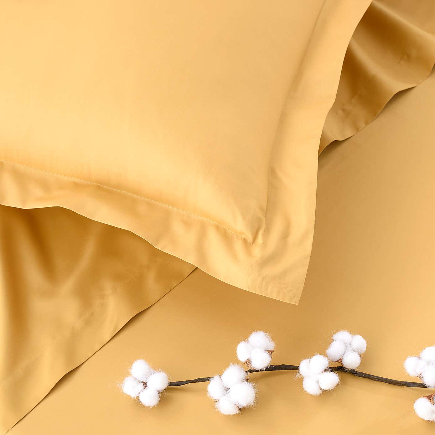 Dorma 300 Thread Count 100% Cotton Sateen Plain Cuffed Pillowcase