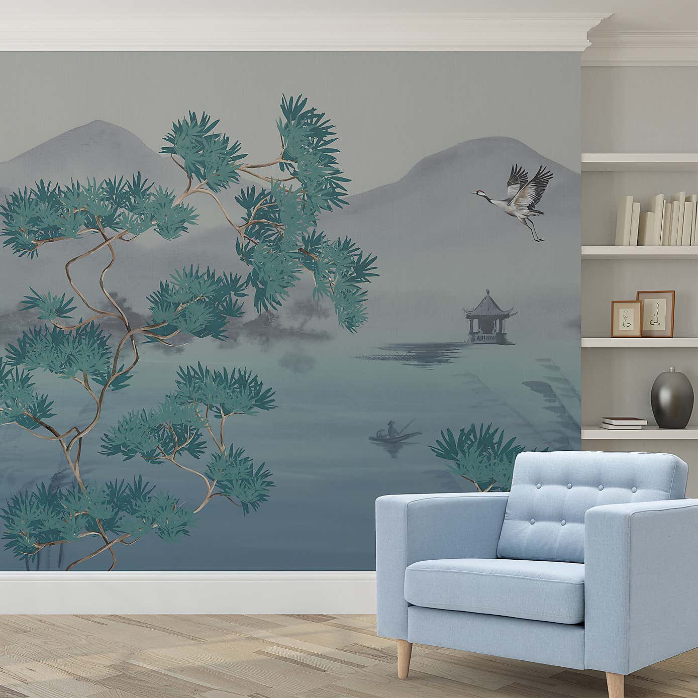 Japandi Cranes Wall Mural
