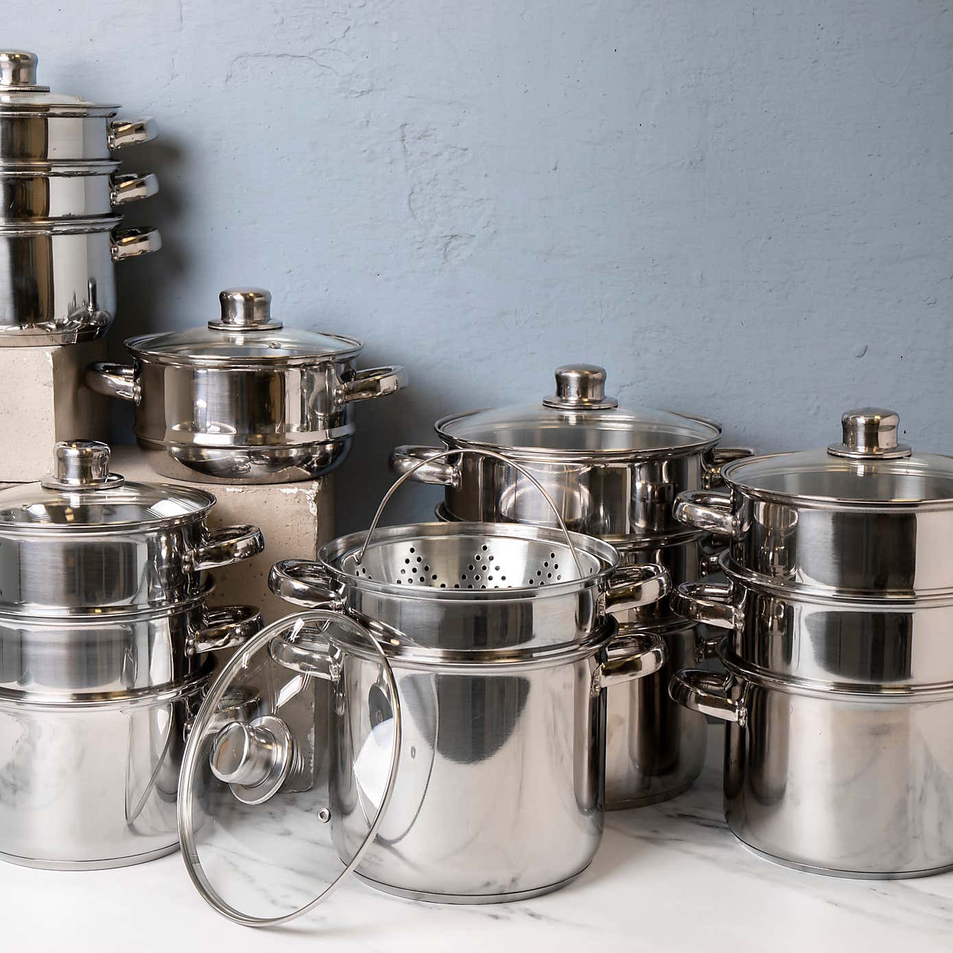 KitchenCraft 3-Tier Food Steamer with Glass Lid