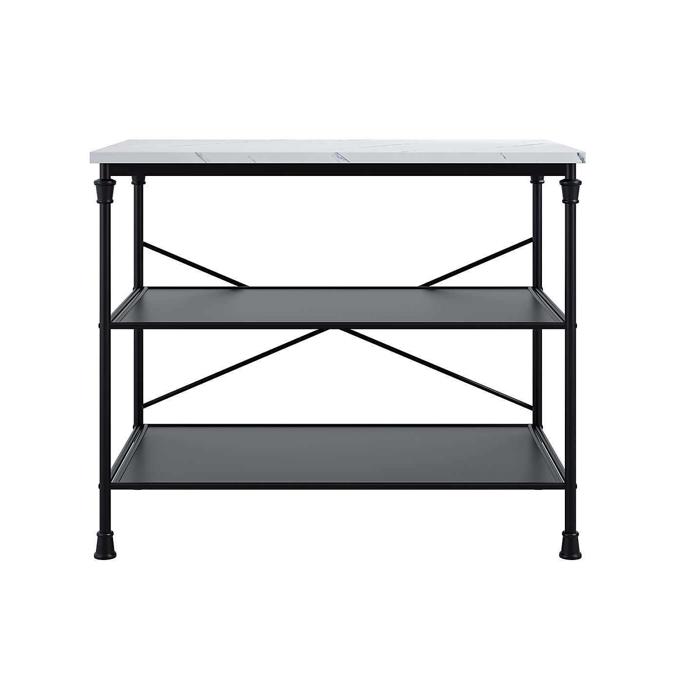 LPD Fairmont Marble Effect Kitchen Island