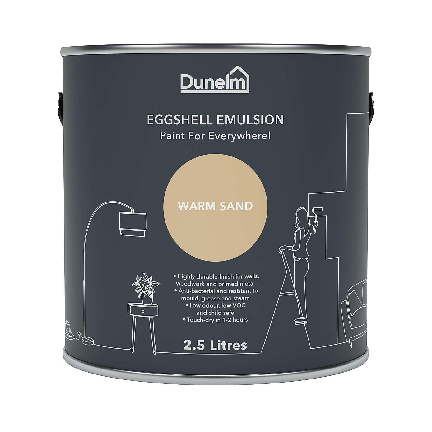 Dunelm Warm Sand Eggshell Emulsion Paint