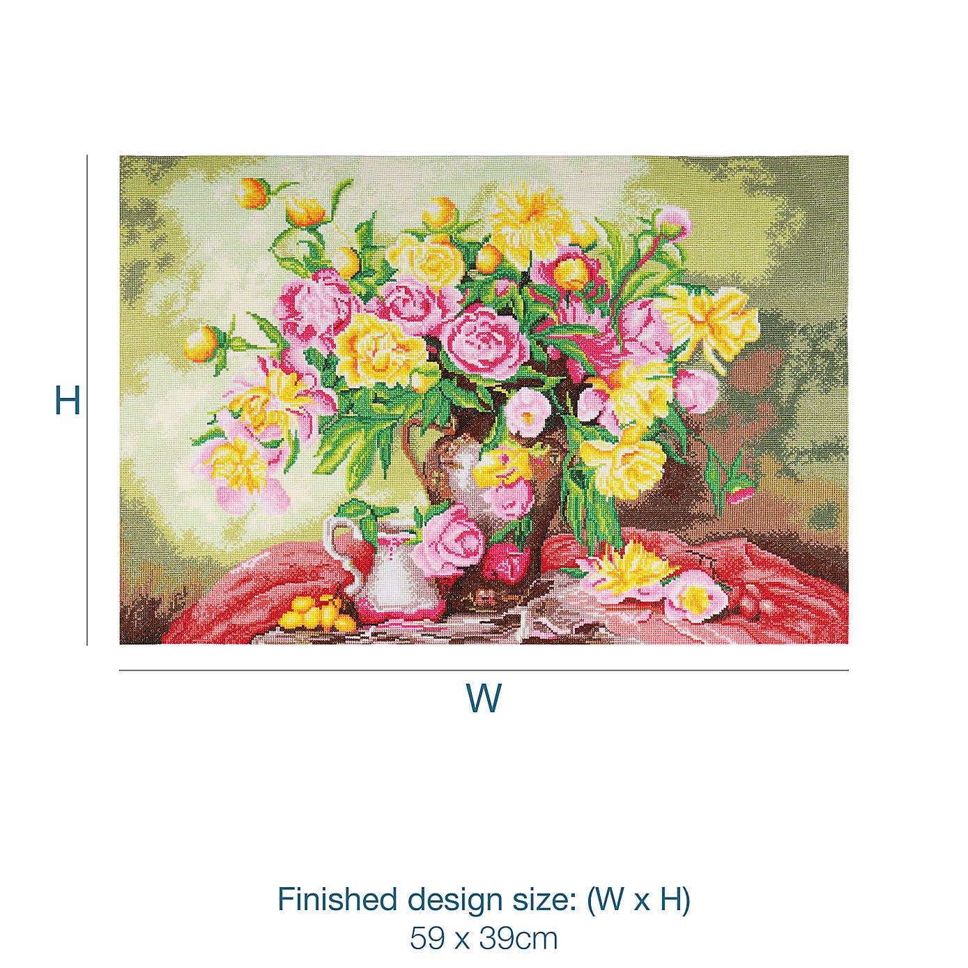 Cross Stitch Extra Large Roses