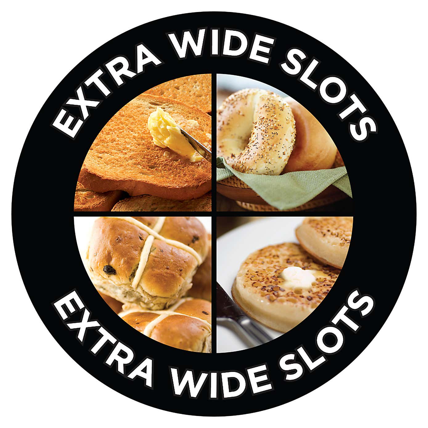 Russell Hobbs Textures 4 Slice Black Toaster