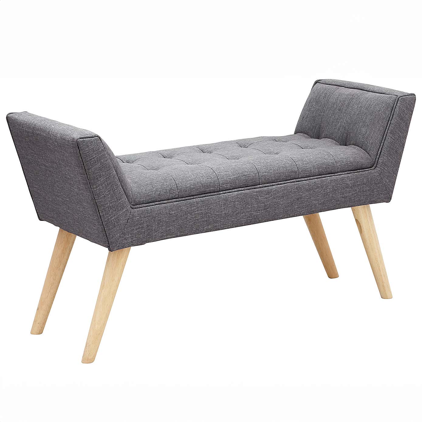 Milan Upholstered Bench Dark Grey