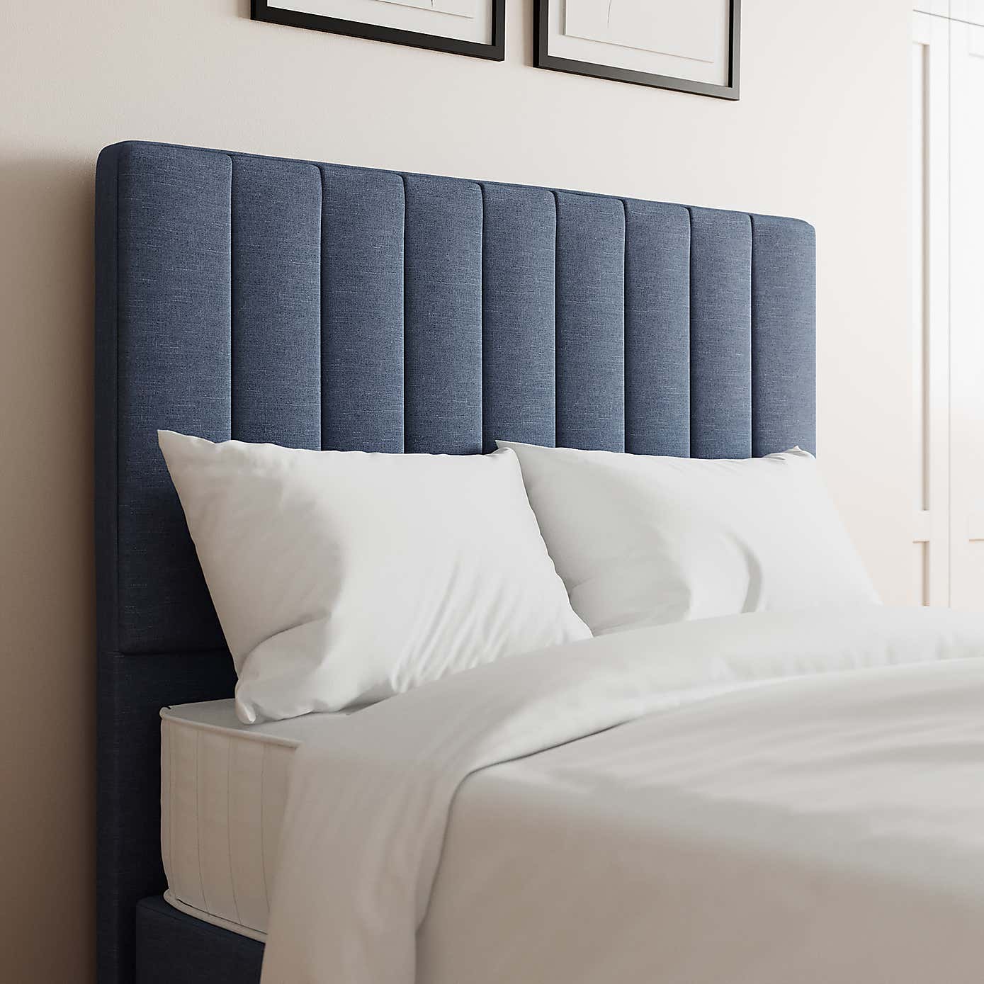 Linen Vertical Stripe Headboard