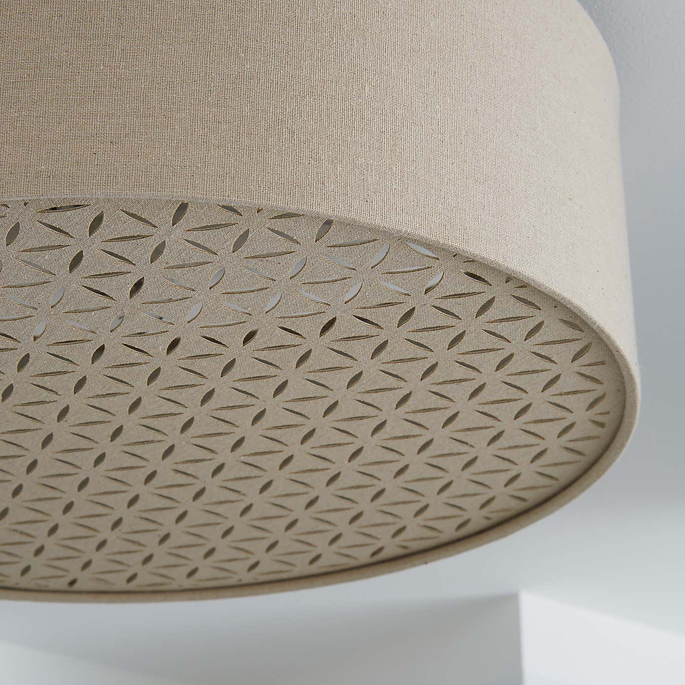 Kirsty Shade Taupe Flush Ceiling Fitting