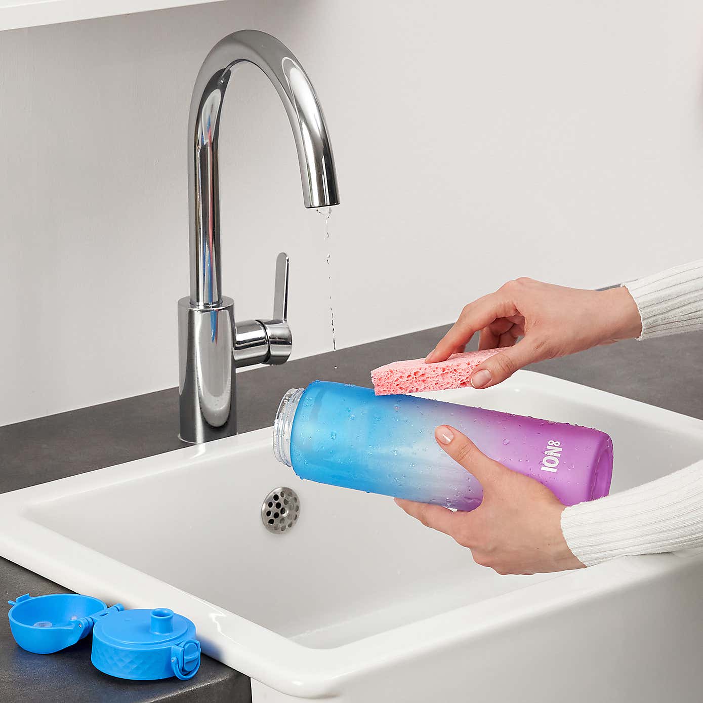 Ion8 Leak Proof Time to Drink Water Bottle, 1000ml