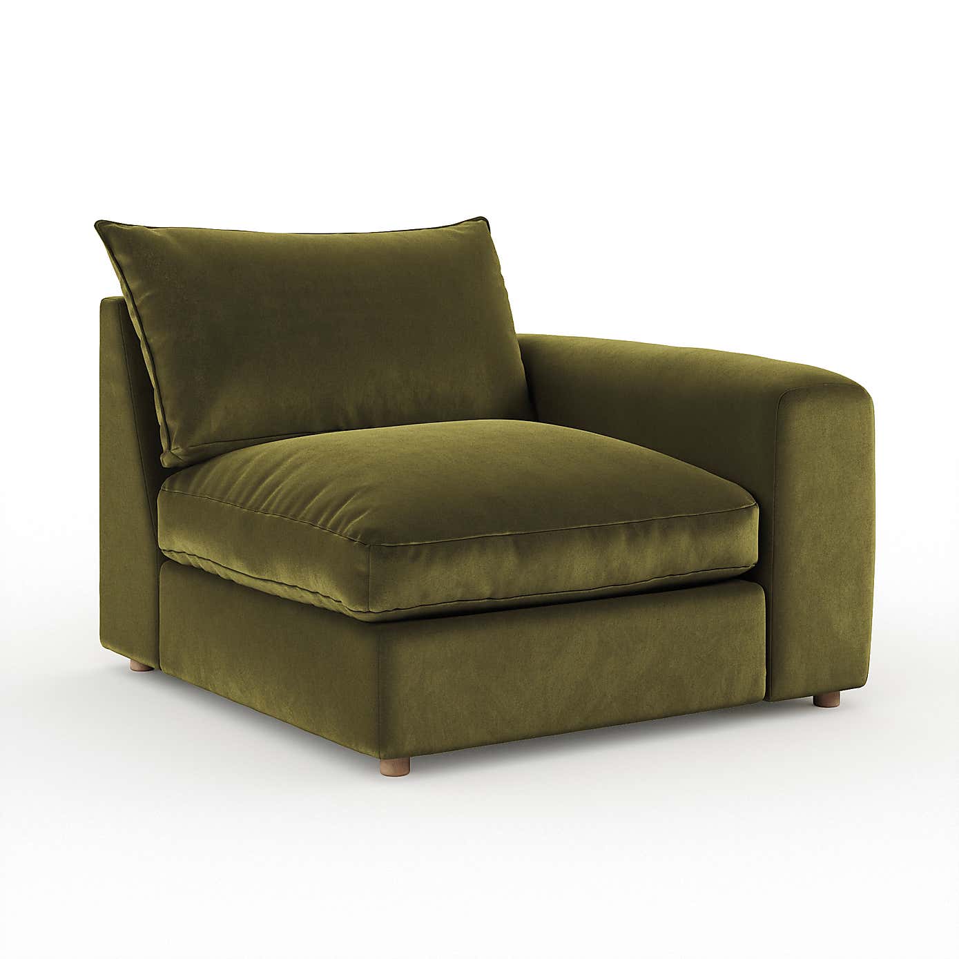 Full Circle Austin Luxury Velvet Modular Arm Corner Piece