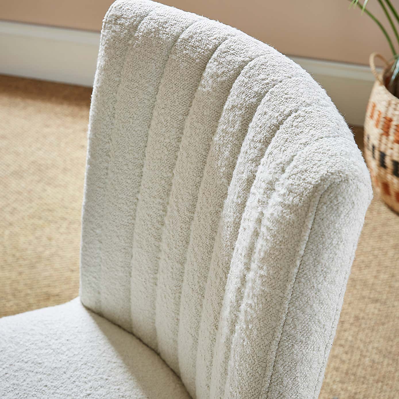Taylor Dining Chair, Ivory Boucle