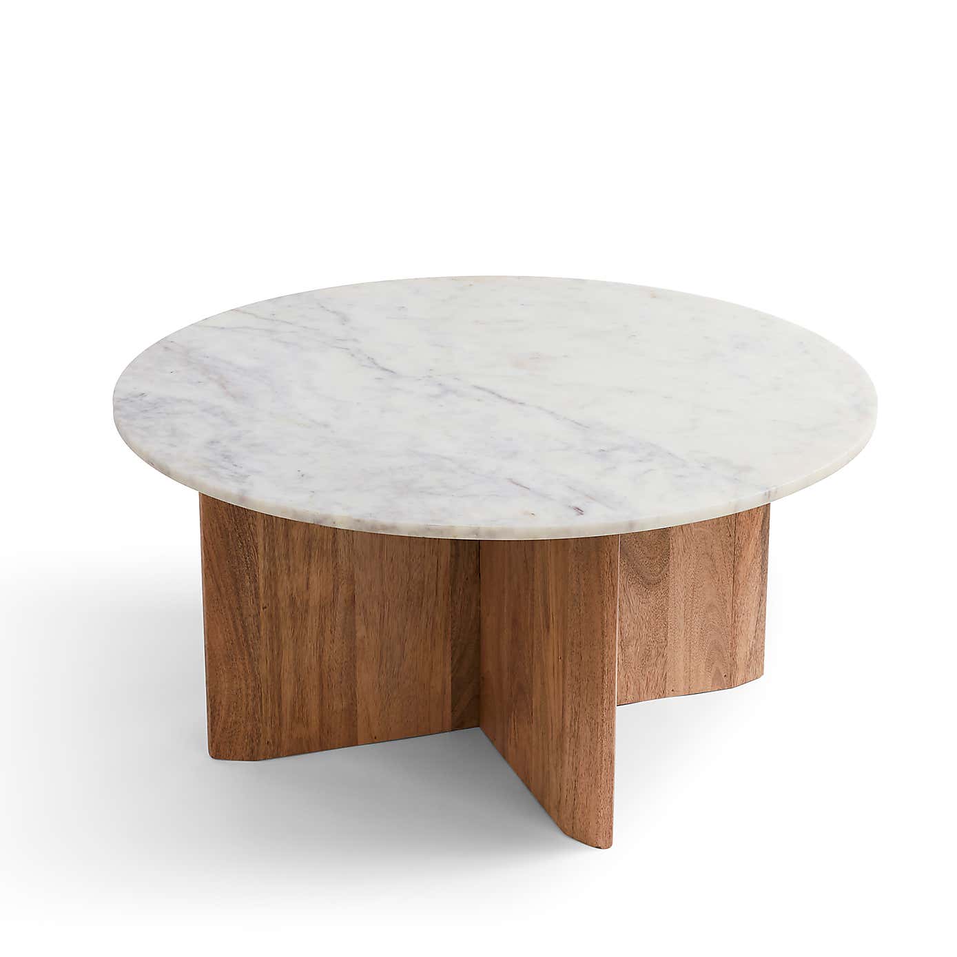 Arya Round Coffee Table, Mango Wood and Marble