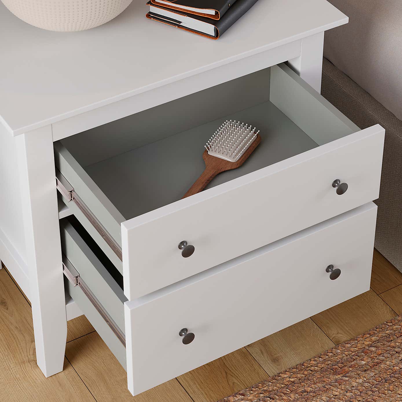 Lynton 2 Drawer Wide Bedside Table