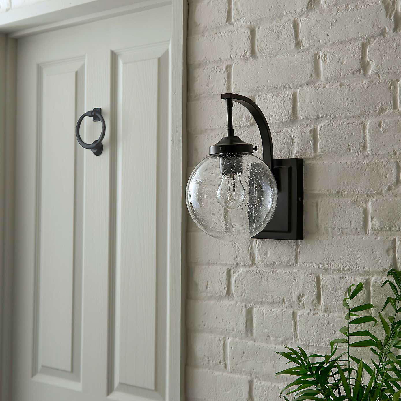 Twain Outdoor Globe Glass Wall Light