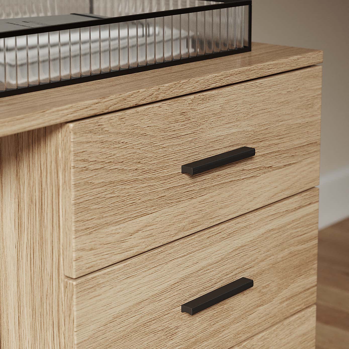Edison Storage Cabinet, Oak Effect