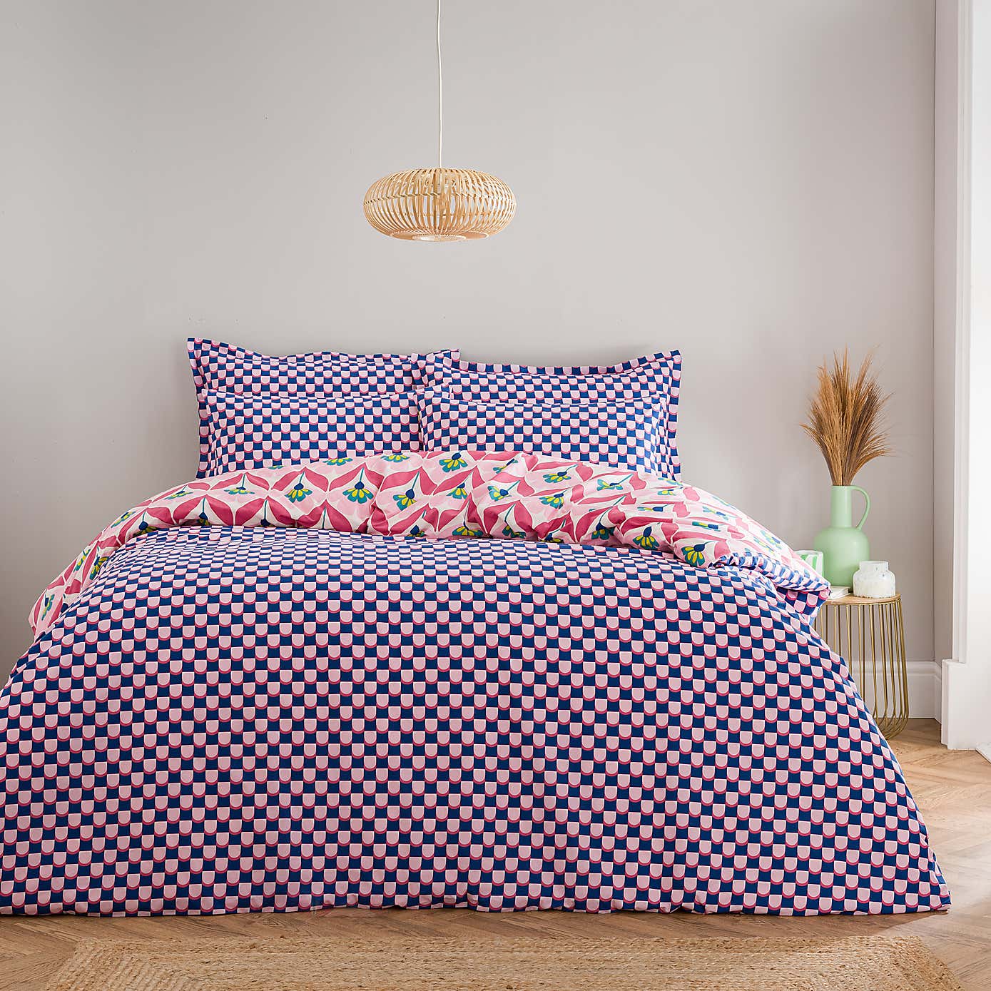 Tallie Retro Cotton Duvet Cover & Pillowcase Set