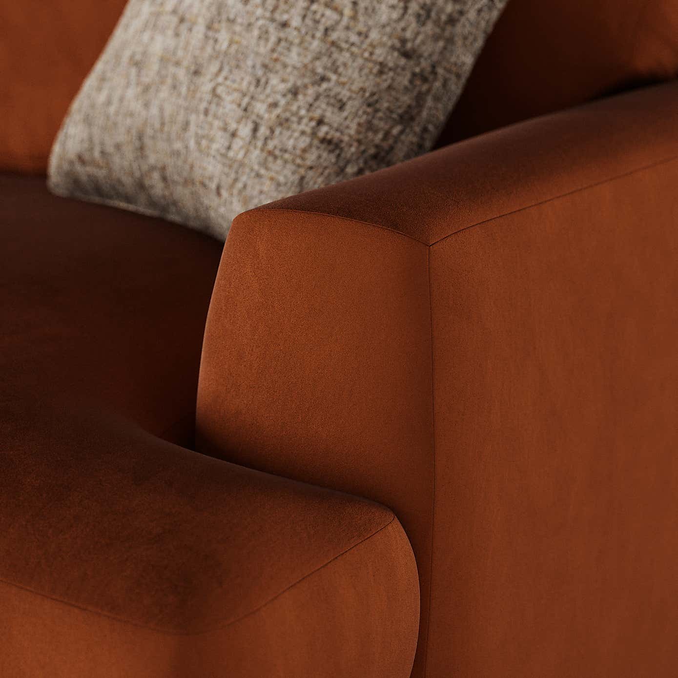 Lawson Matte Plush Velvet 3 Seater Sofa