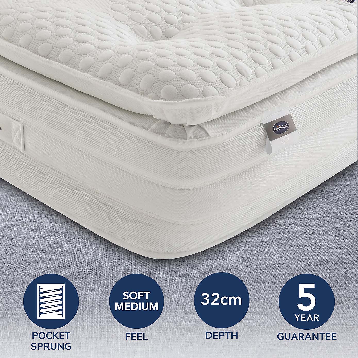Silentnight 2000 Pocket Geltex Pillowtop Mattress