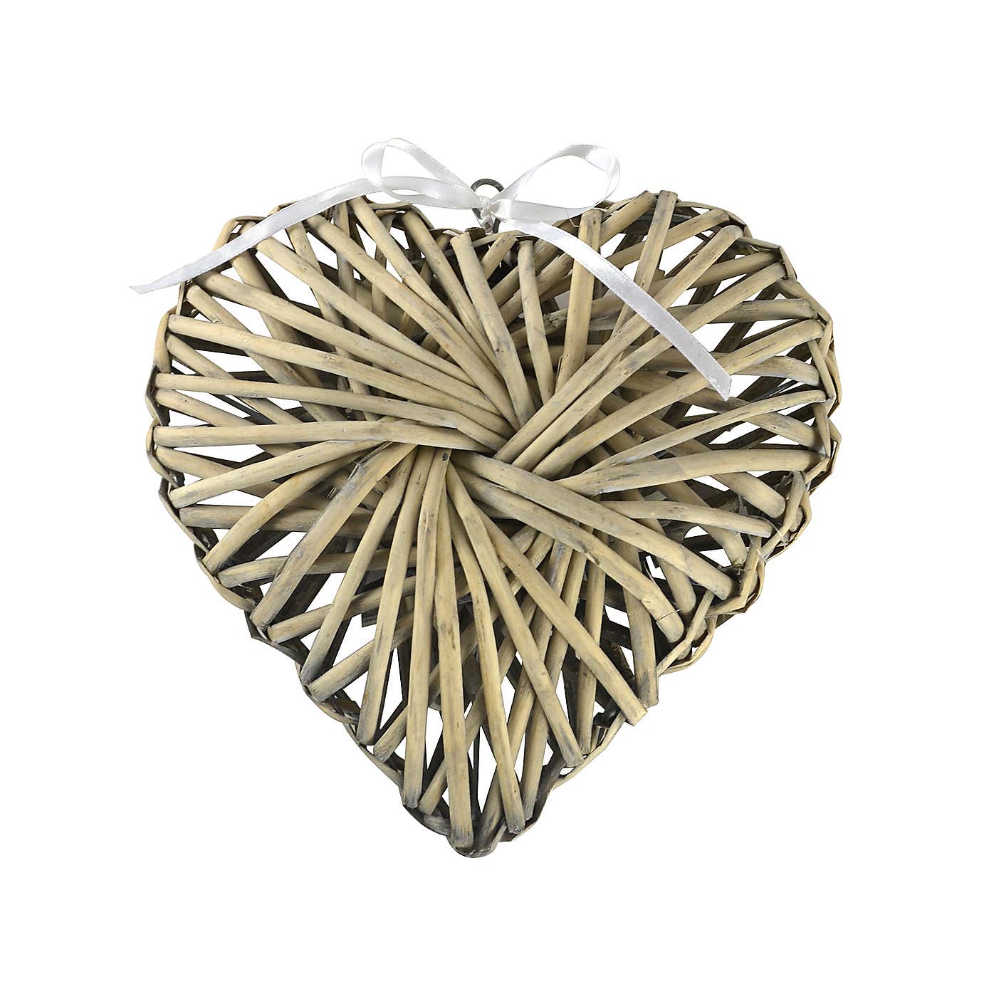Grey Wicker Heart