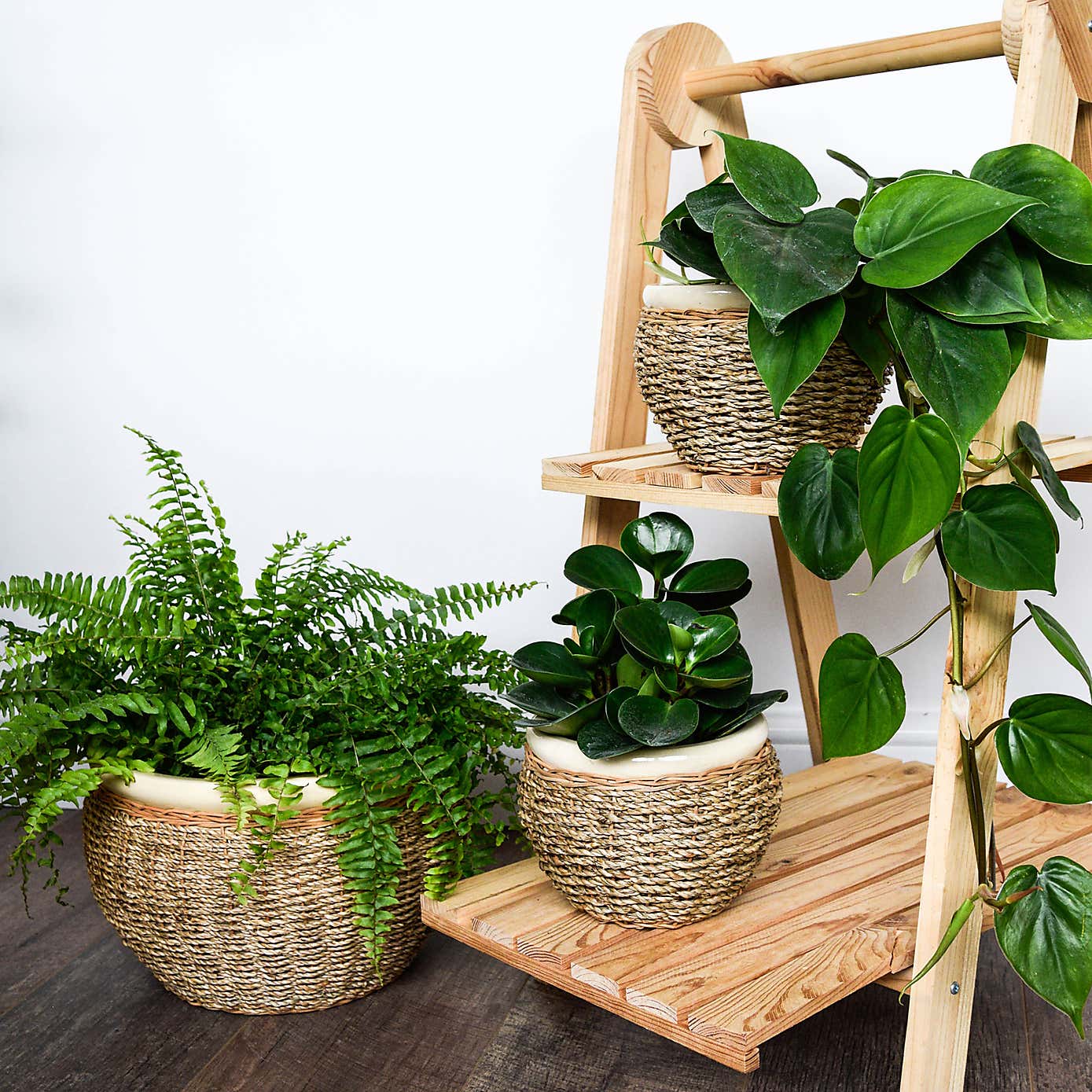 Set of 2 Seagrass Plant Pots