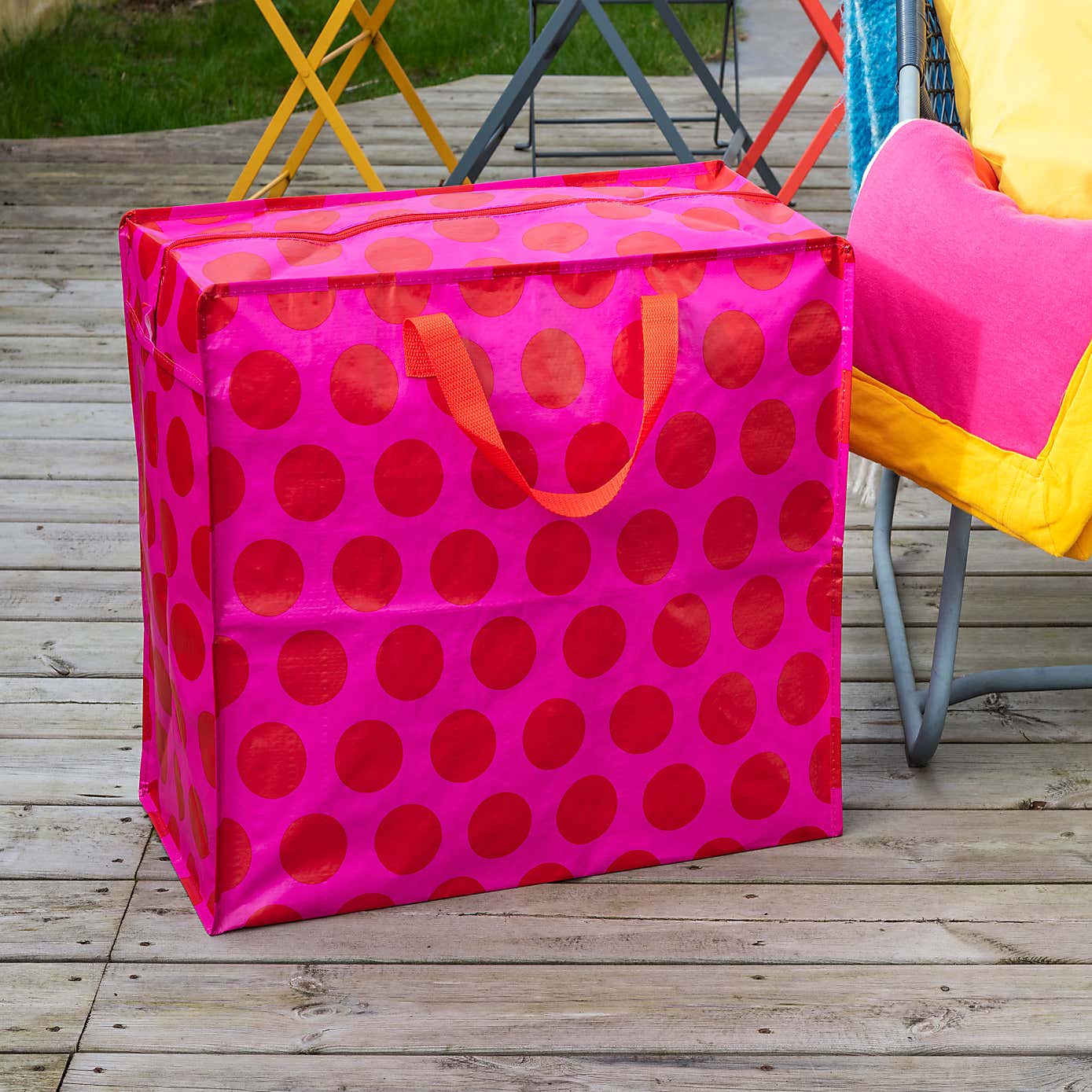 Rex London Red on Pink Spotlight Jumbo Bag