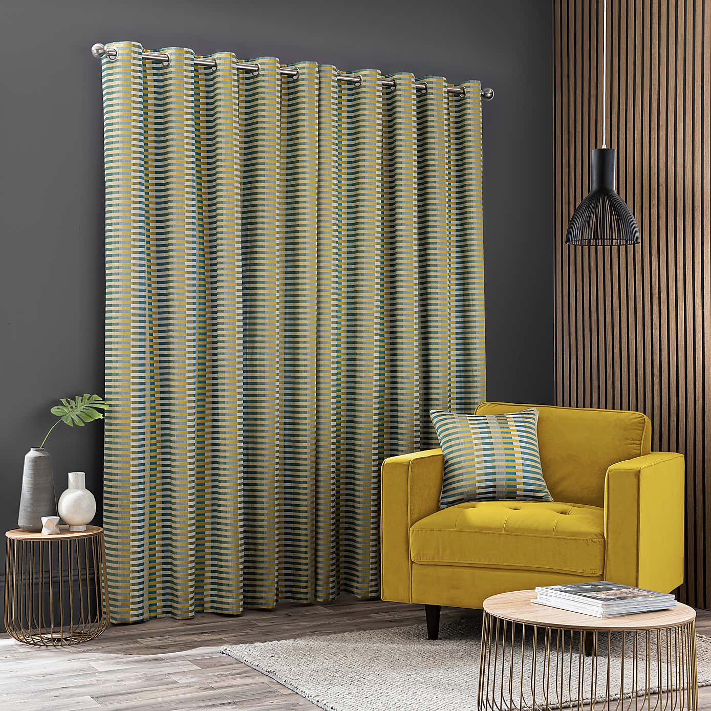 Elements Kansas Stripe Eyelet Curtains