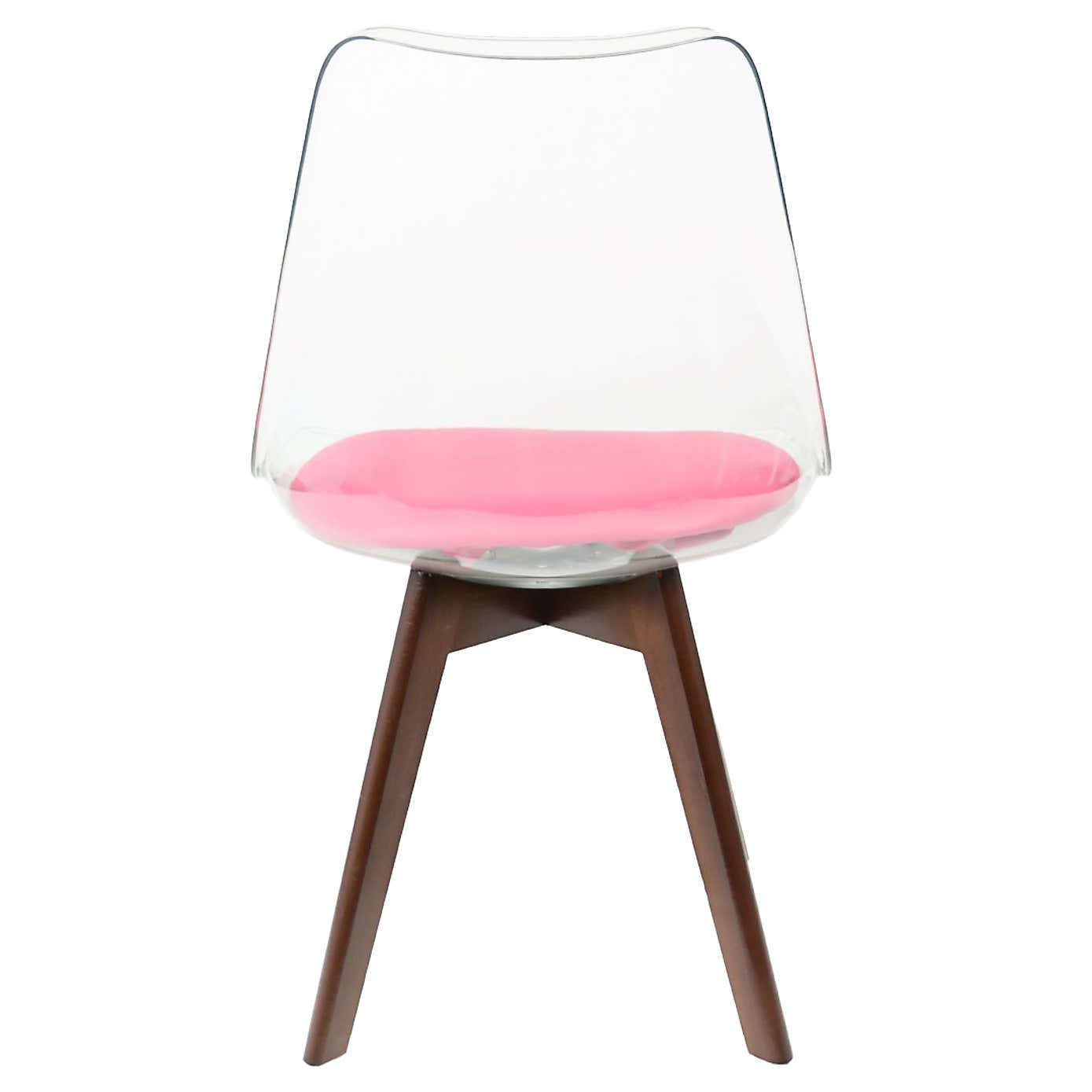 Fusion Living Soho Clear Plastic Dining Chair with Squared Legs