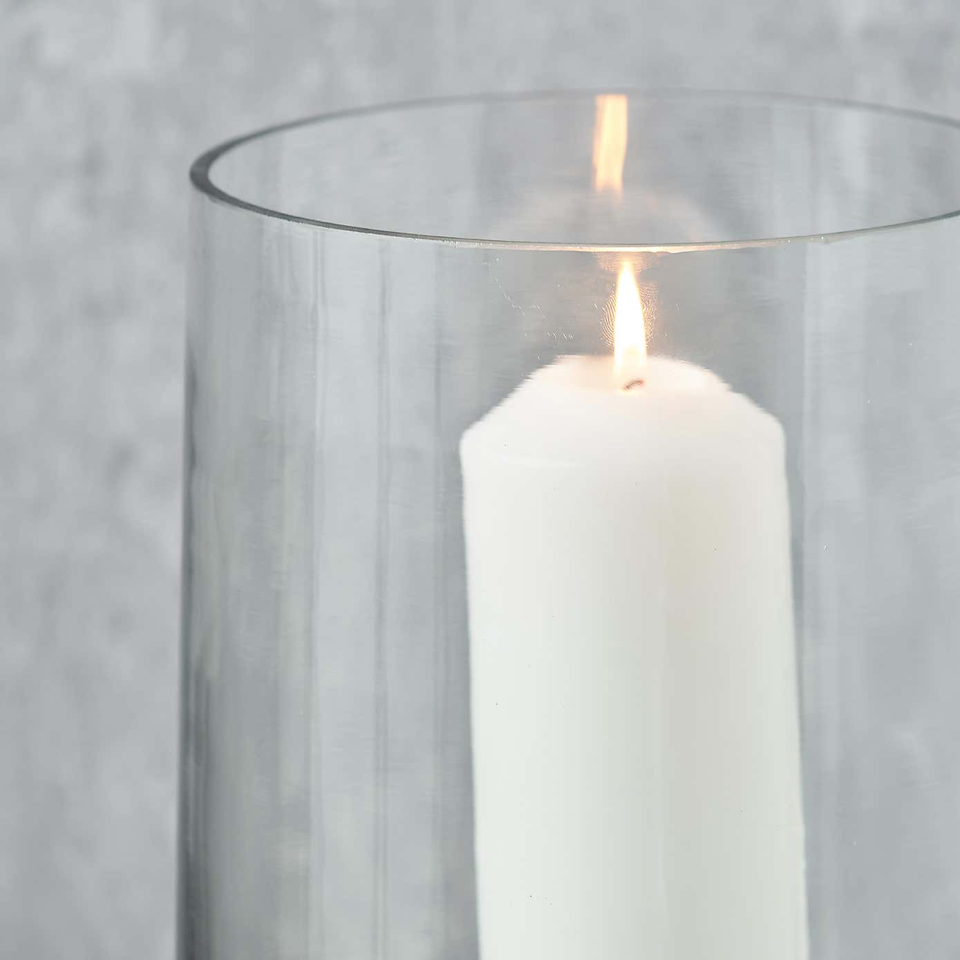 Metal & Glass Pedestal Hurricane Candle Holder