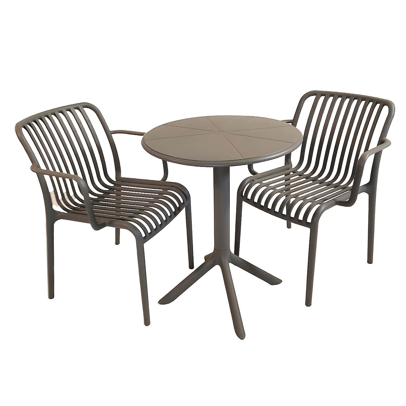 Modura Anders Round Bistro Table with 2 Alma Armchairs