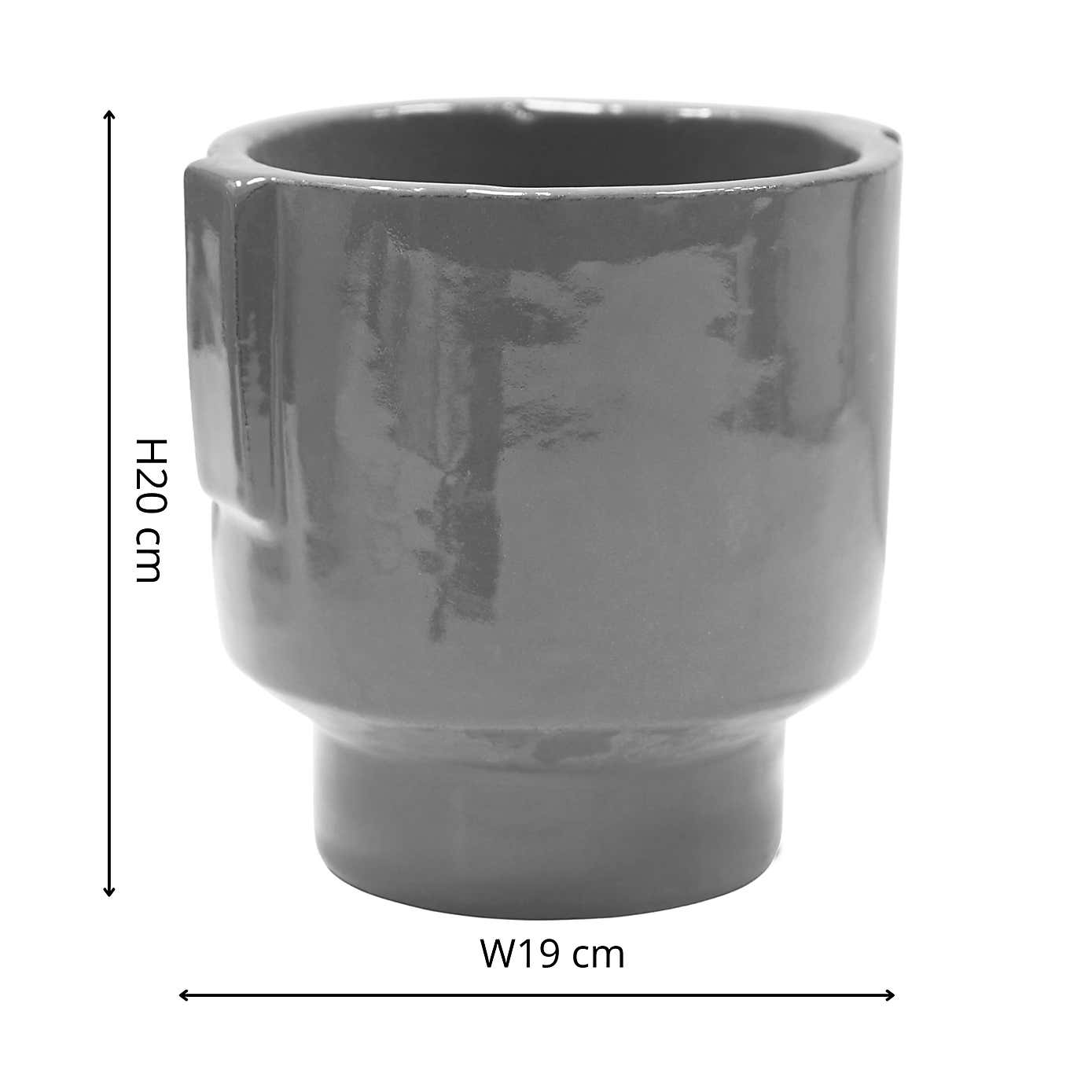 Aries Glazed Handles Planter