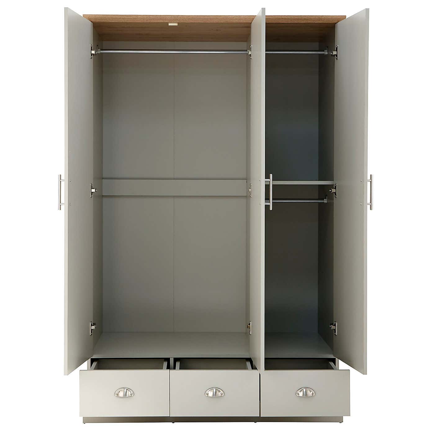Kendal Triple Wardrobe, Grey