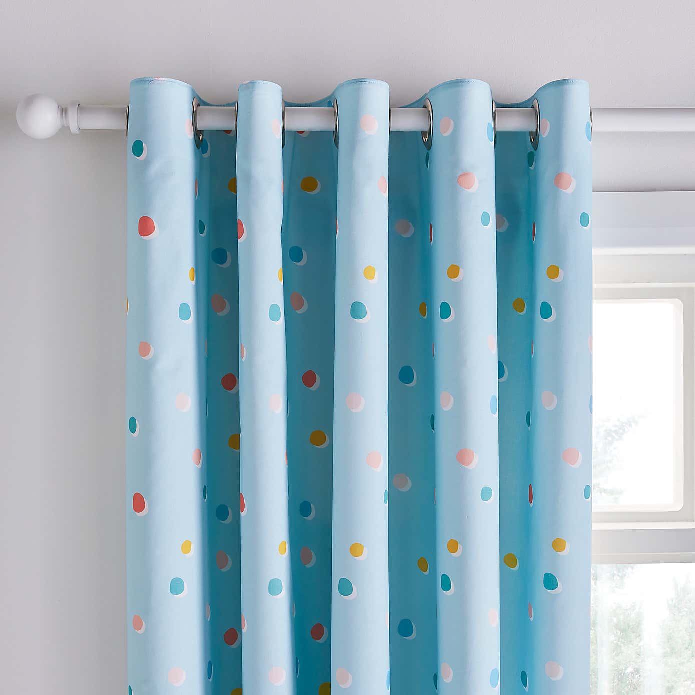 Bold Floral Polka Dot Blackout Eyelet Curtains