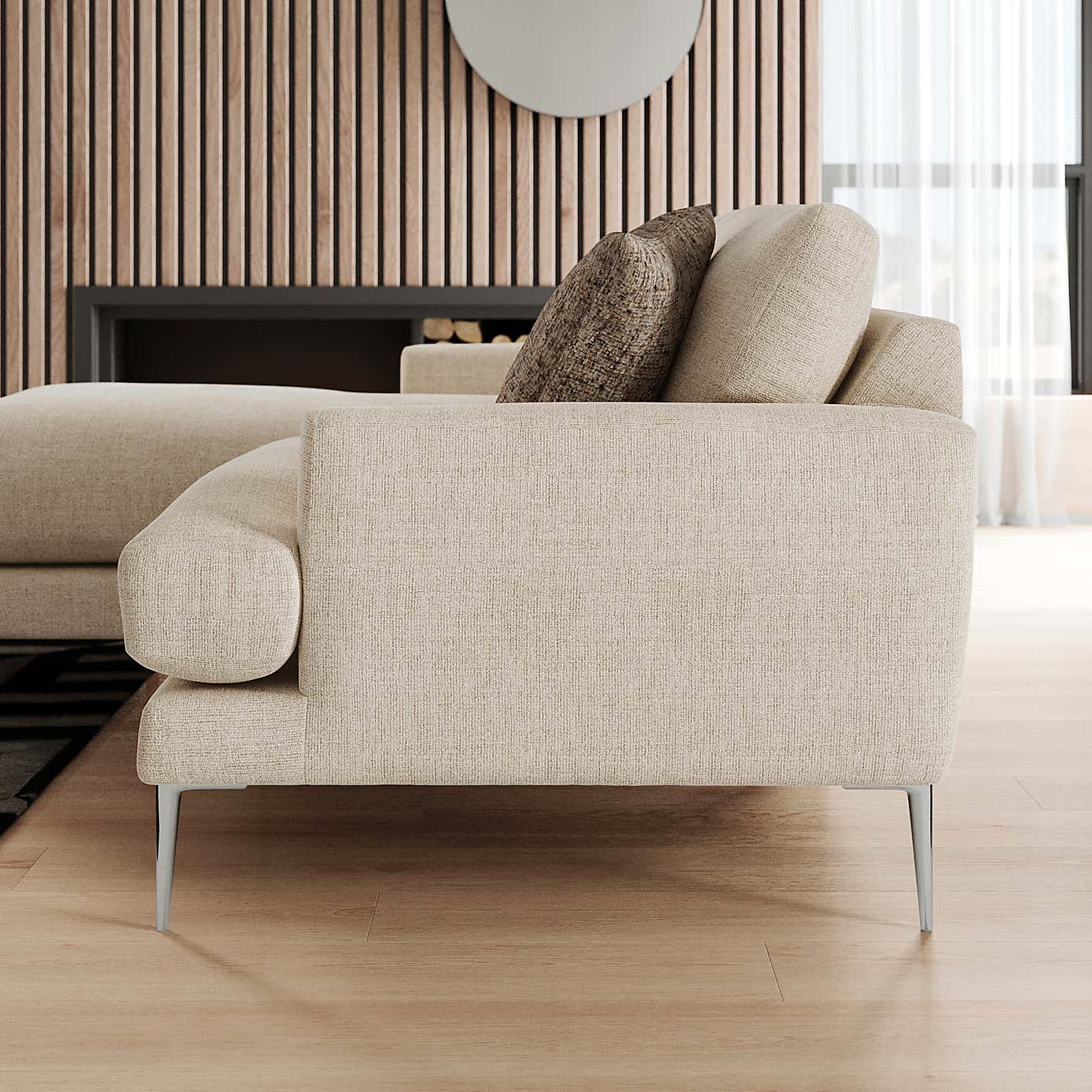 Lawson Chunky Tonal Weave Corner Chaise Sofa