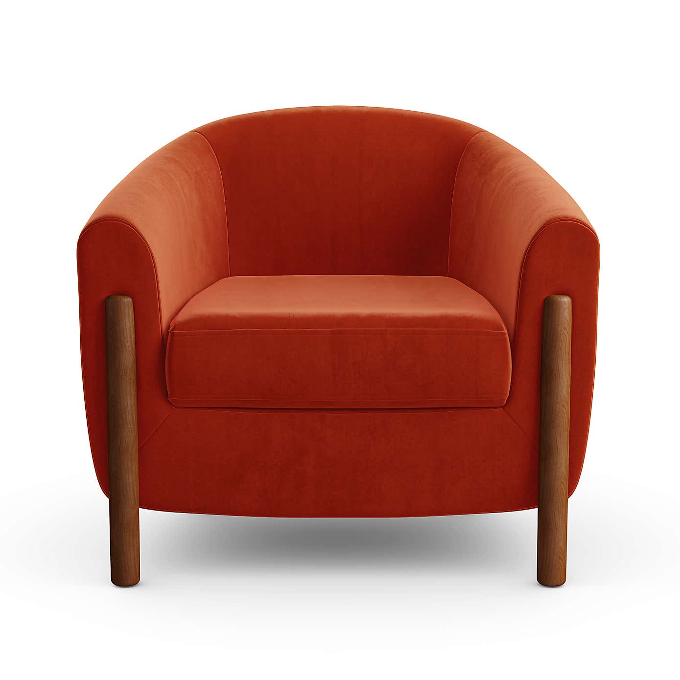Polly Velvet Wooden Arm Tub Chair